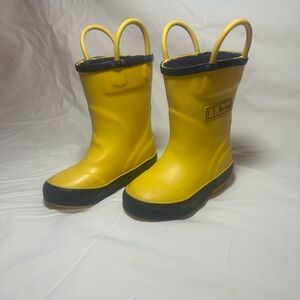 L.L. Bean Yellow Kids Rain Boots with Navy Trim